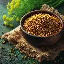 Mustard seeds in a rustic bowl, Freshlink watermark, deep green background (2).webp