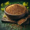 Mustard seeds in a rustic bowl, Freshlink watermark, deep green background (1).webp