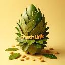 Bay leaves stacked neatly, Freshlink branding, yellow background (2).webp