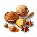 Nutmeg whole and powdered, Freshlink watermark, clean white background. (2).webp